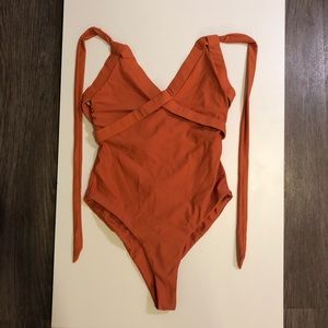 Revolve Tularosa Edie One Piece Orange Criss Cross